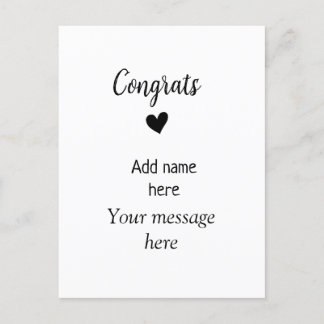 Congrats add name message graduate custom template postcard