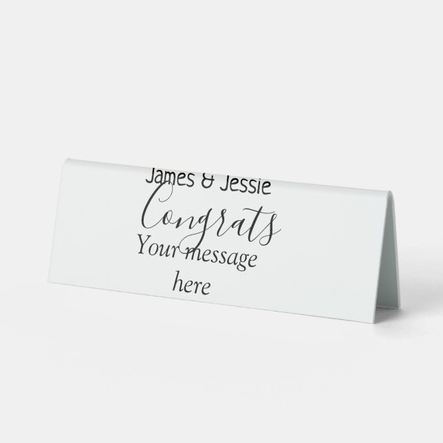 Congrats add name message wedding newly wed couple (Front)