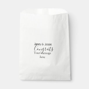 Congrats add name message wedding newly wed couple favour bag