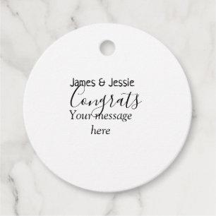 Congrats add name message wedding newly wed couple favour tags