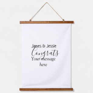 Congrats add name message wedding newly wed couple hanging tapestry