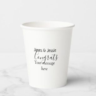 Congrats add name message wedding newly wed couple paper cups