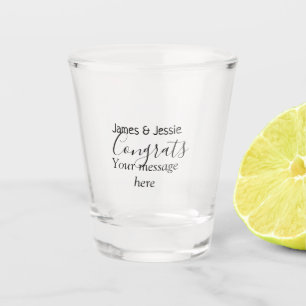 Congrats add name message wedding newly wed couple shot glass