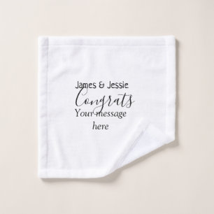 Congrats add name message wedding newly wed couple wash cloth