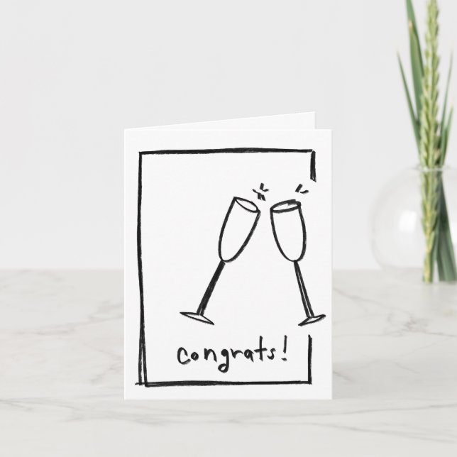 Congrats / Cheers - Minimal Folded Greeting Card 1 (Front)