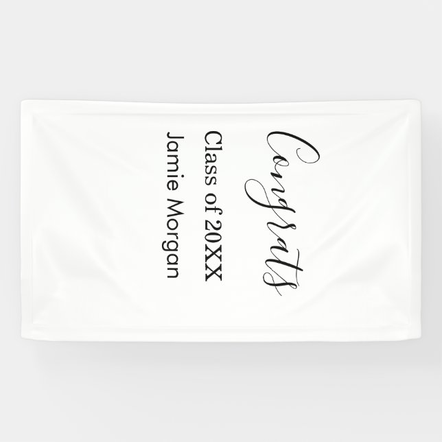 Congrats class of 20XX graduation name simple date Banner (Horizontal)