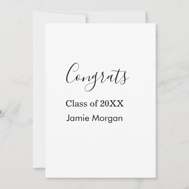 Congrats class of 20XX graduation name simple date Invitation (Front)