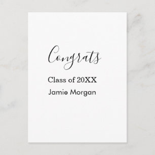 Congrats class of 20XX graduation name simple date Postcard