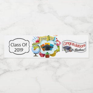 Congrats Class Of Personalise Year Water Bottle Label