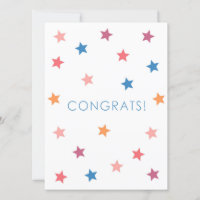 Congrats Colourful Stars Blank Card