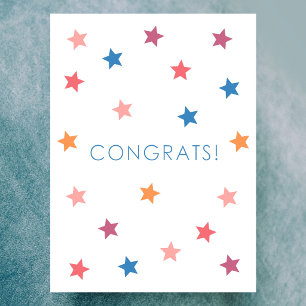 Congrats Colourful Stars Blank Card