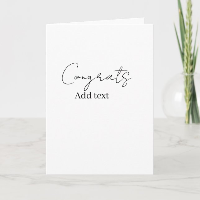 Congrats congratulations graduate name date  card (Front)
