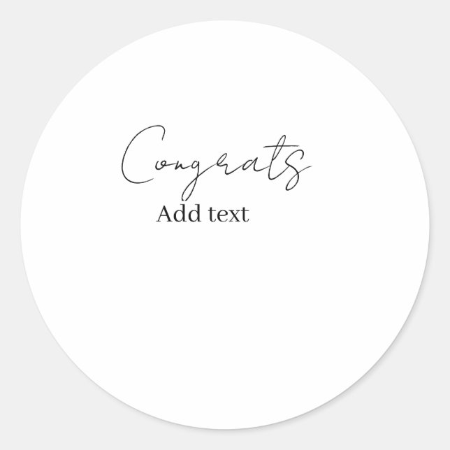 Congrats congratulations graduate name date  classic round sticker (Front)
