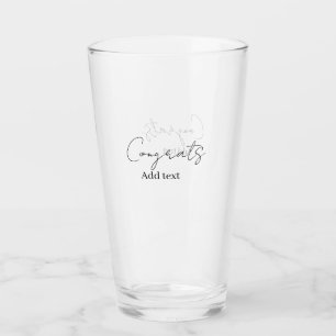 Congrats congratulations graduate name date  glass