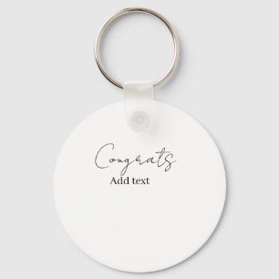 Congrats congratulations graduate name date  key ring