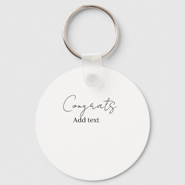 Congrats congratulations graduate name date  key ring (Front)