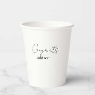 Congrats congratulations graduate name date paper cups
