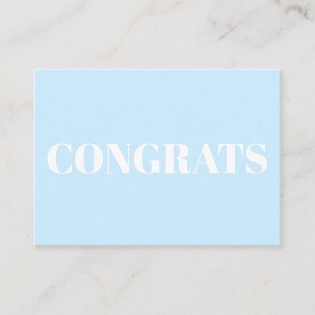 Congrats, Congratulations, light blue white card (Front)