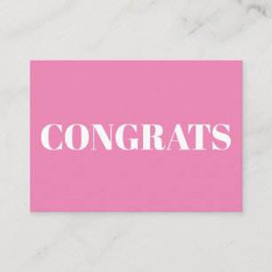 Congrats, Congratulations, pink white card
