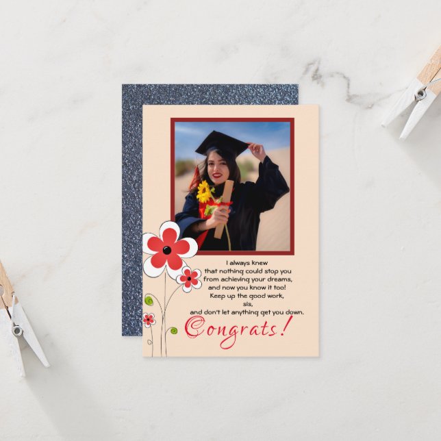 Congrats for the graduation card (Front/Back In Situ)