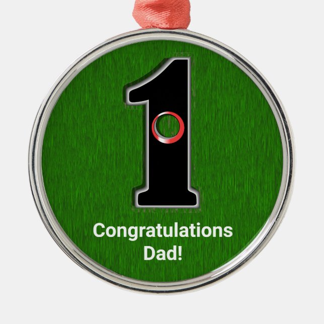 Congrats Golfer Hole in One Customised Metal Ornament (Front)