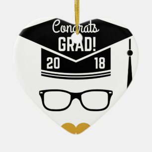 congrats grad 2018 ceramic ornament