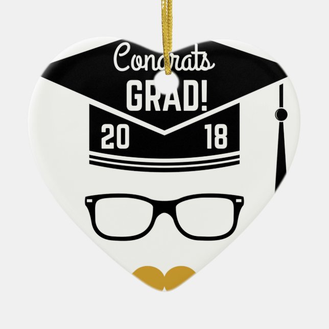 congrats grad 2018 ceramic ornament (Front)