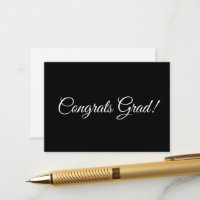 Congrats grad black calligraphy elegant simple