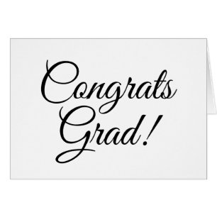 Congrats Grad black custom script class year card