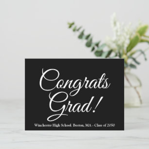 Congrats grad black elegant school class year card