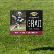 Congrats Grad Black & Maroon Graduation