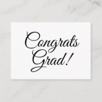 Congrats grad black white custom script text