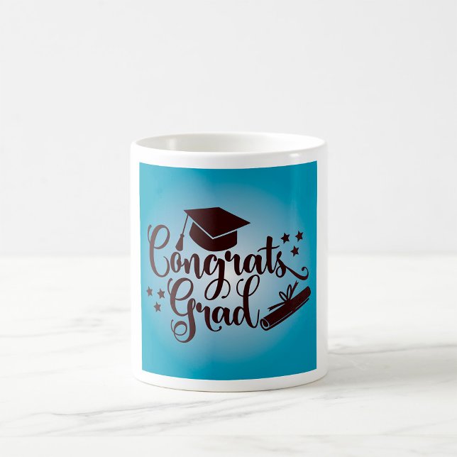 Congrats Grad Blue Graduation Celebration Coffee Mug (Creator Uploaded)