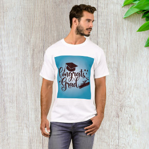 Congrats Grad Blue Graduation Celebration T-Shirt