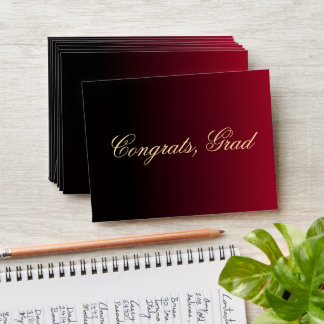 Congrats Grad Burgundy Black Gold Script Honour Envelope
