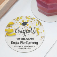 Congrats Grad Cap Gold Confetti Streamers Custom