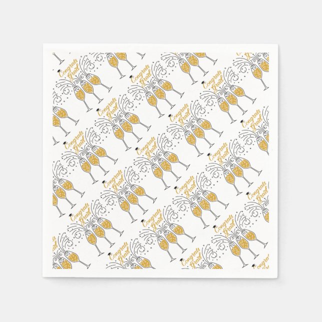 congrats grad champagne napkin (Front)
