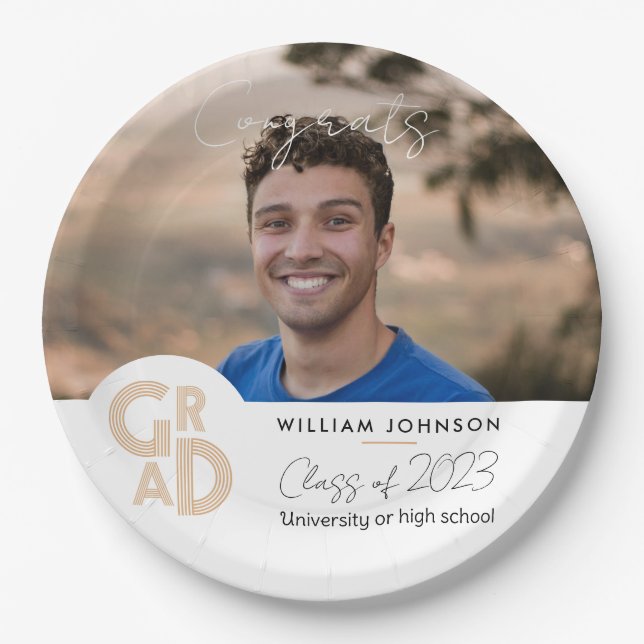 Congrats Grad Class of 2023 Paper Plate (Front)