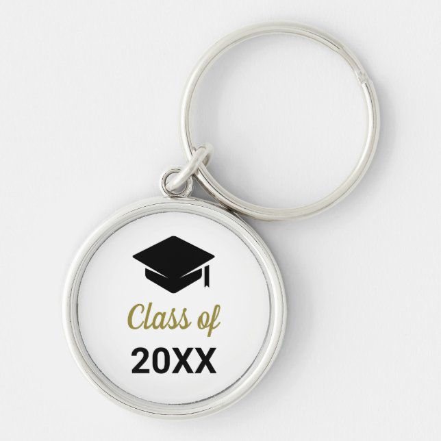 Congrats Grad Class Of Any Year Graduation Cap Key Ring (Front)