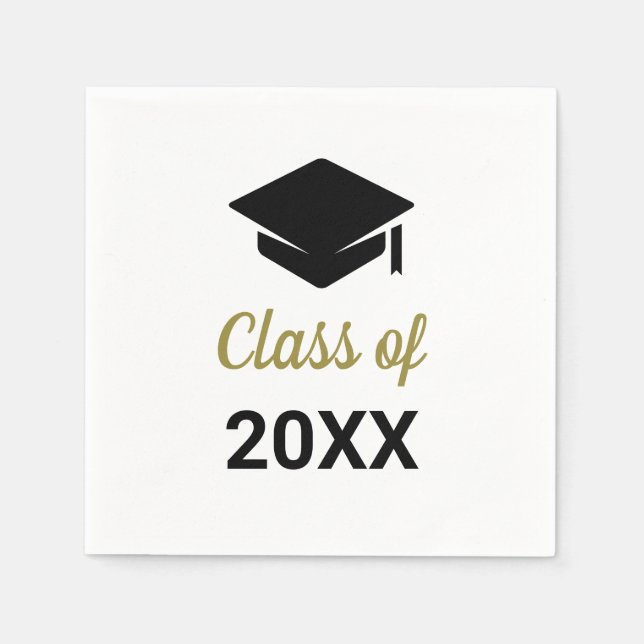 Congrats Grad Class Of Any Year Graduation Cap Napkin (Front)