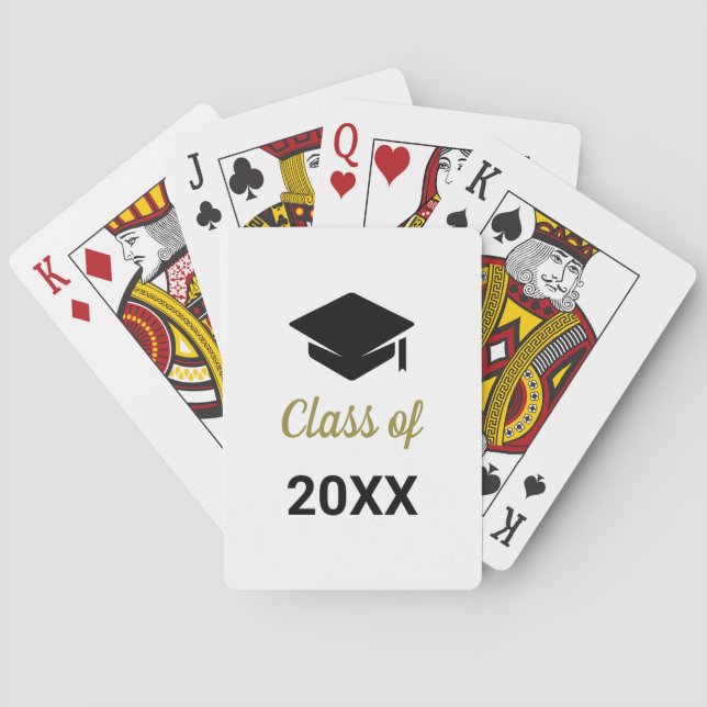 Congrats Grad Class Of Any Year Graduation Cap Playing Cards (Back)