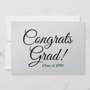 Congrats grad class year custom script graduation card
