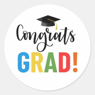 Congrats Grad Classic Round Sticker