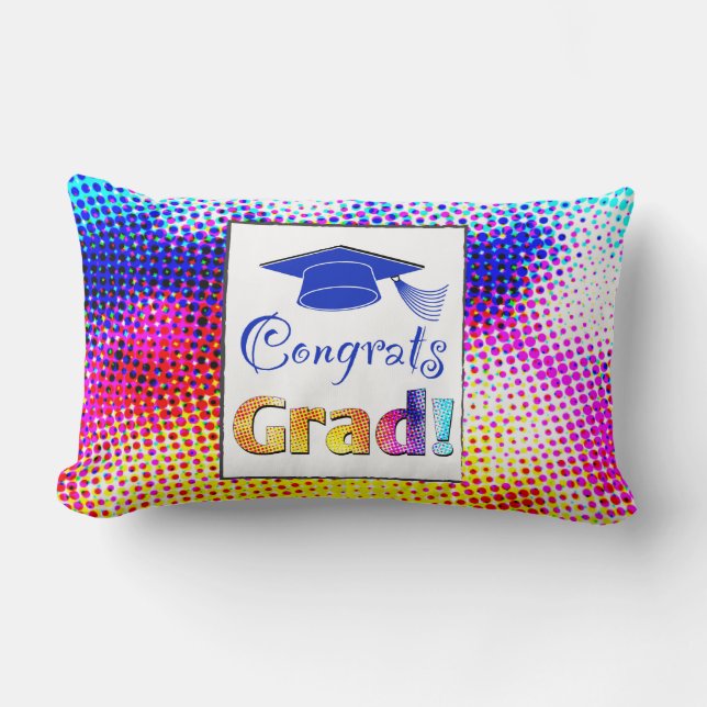 Congrats Grad Colours, Fun Lumbar Cushion (Front)