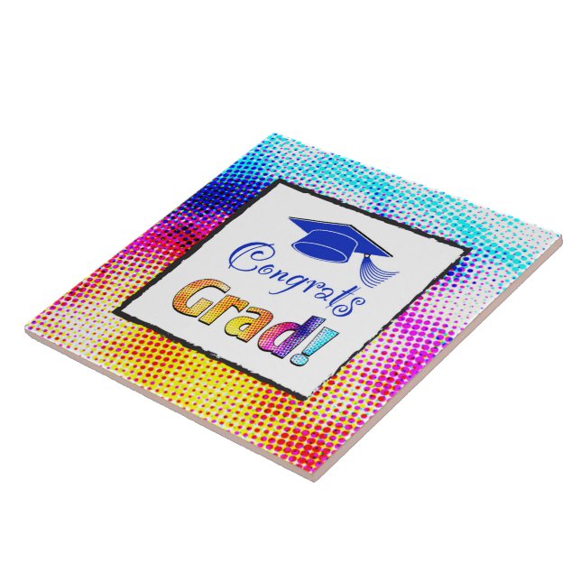 Congrats Grad Colours, Fun Tile (Side)