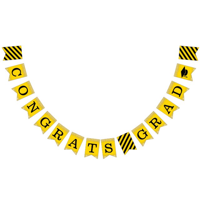 Congrats Grad Congratulations Yellow Black Bunting (All)