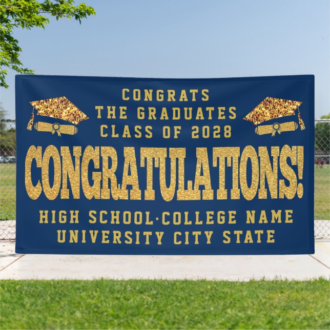Congrats GRAD Custom School Graduation Ceremony Banner (Outside)