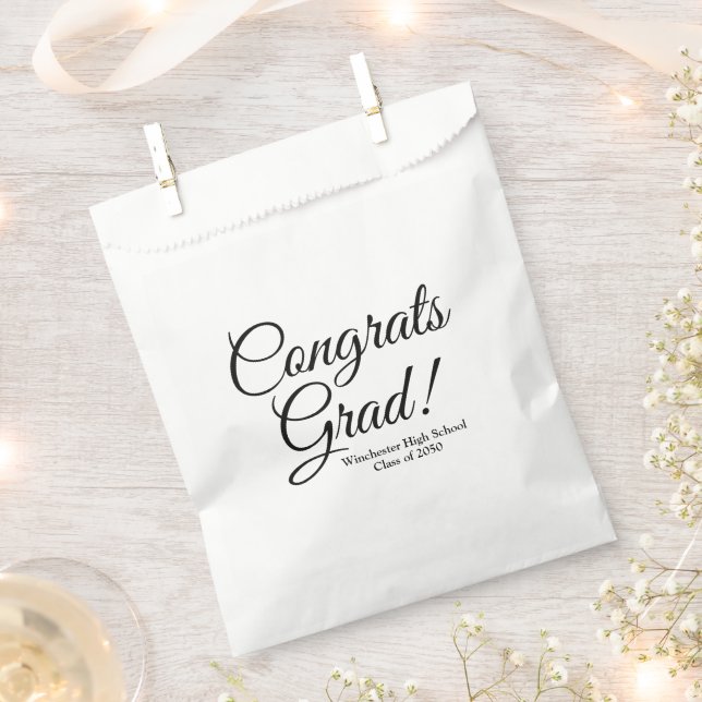 Congrats grad elegant custom school class year favour bag (Clipped)