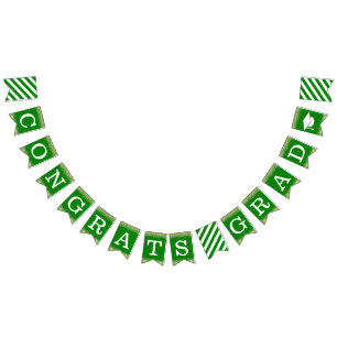 Congrats Grad Glitter Graduate Cap Topper Green Bunting