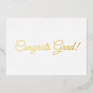Congrats grad gold calligraphy elegant foil card